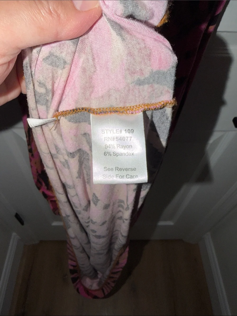 CAbi Pink and Brown Zebra-Print V-Neck Maxi Dress